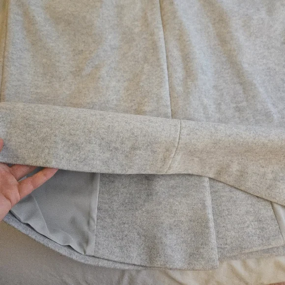 Express Belted Wrap Front Faux Wool Coat Light Gray HAL3 - Picture 16 of 16